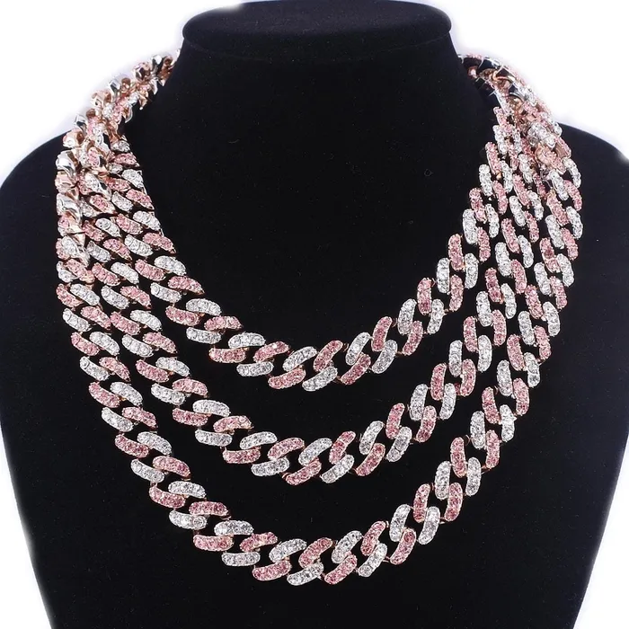12mm Two Tone Miami Cuban Chain and FREE Bracelet Jewelhery Bracelets
