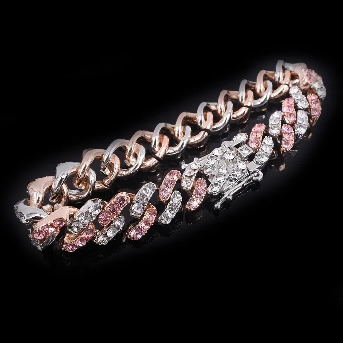 12mm Two Tone Miami Cuban Chain and FREE Bracelet Jewelhery Bracelets