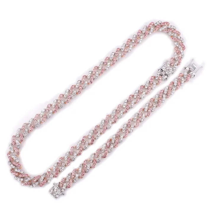 12mm Two Tone Miami Cuban Chain and FREE Bracelet Jewelhery Bracelets