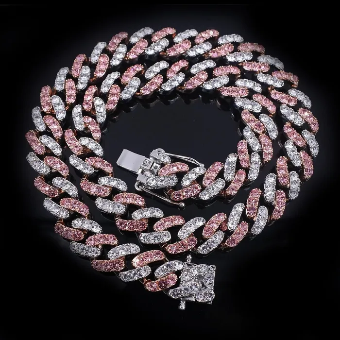 12mm Two Tone Miami Cuban Chain and FREE Bracelet Jewelhery Bracelets