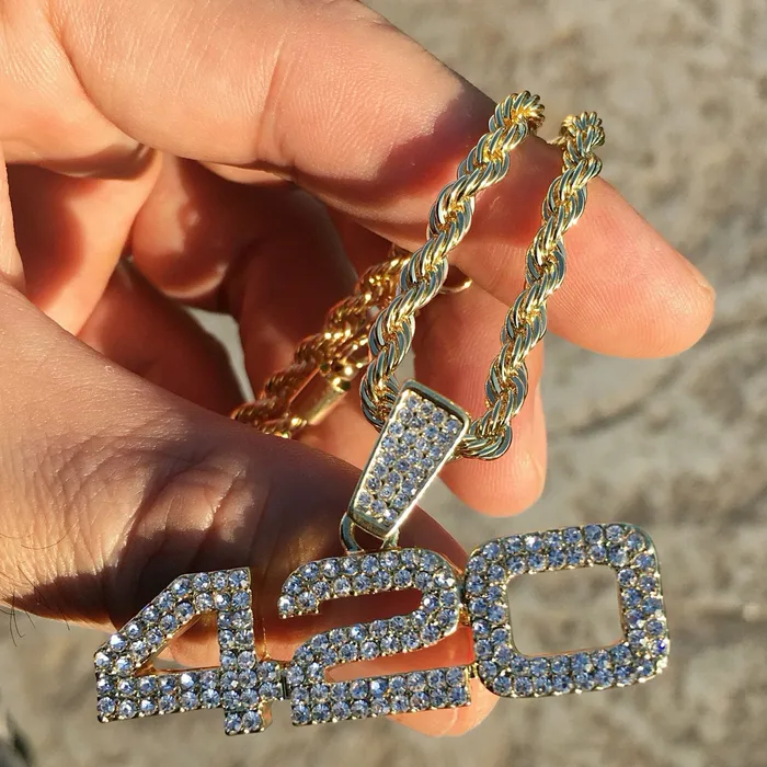 14K Gold Plated 420 Pendant Rope Chain Weed Marijuana Necklace 24 Bling Cartel Necklaces 14K Gold Plated 420 Pendant Rope Chain Weed Marijuana Necklace 24 Bling Cartel Necklaces