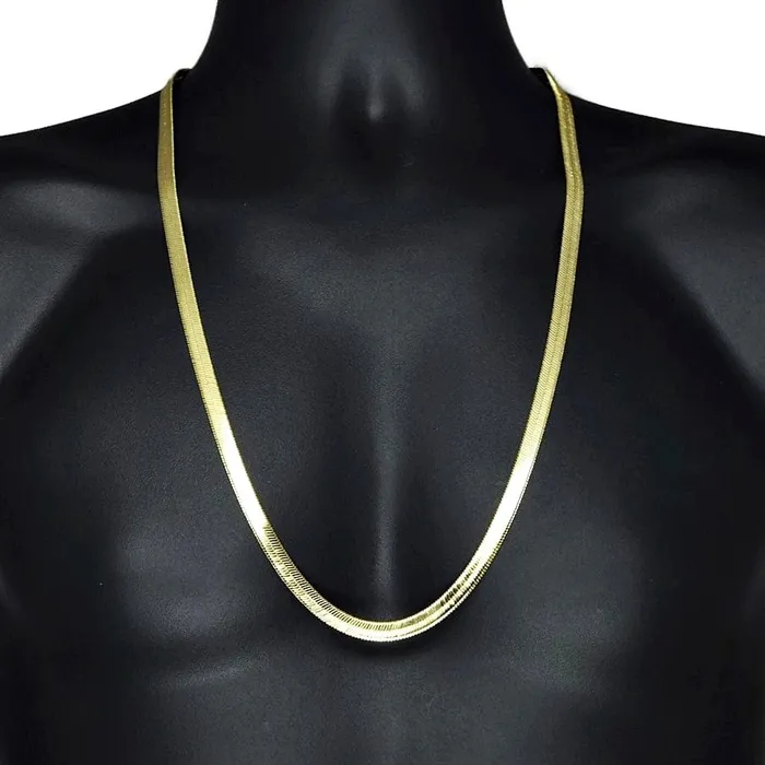 14K Gold Plated Herringbone Chain Necklace 30 x 7mm Bling Cartel Admin Necklaces 14K Gold Plated Herringbone Chain Necklace 30 x 7mm Bling Cartel Admin Necklaces