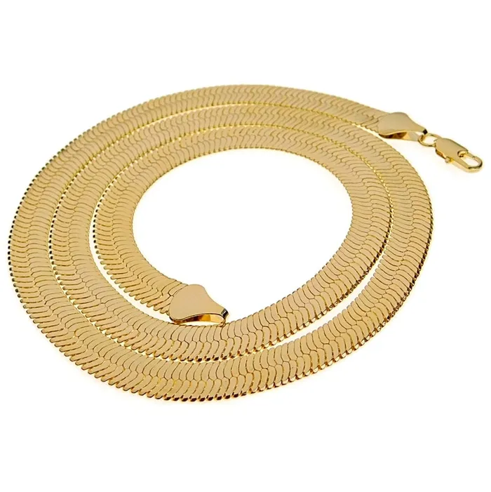 14K Gold Plated Herringbone Chain Necklace 30 x 7mm Bling Cartel Admin Necklaces 14K Gold Plated Herringbone Chain Necklace 30 x 7mm Bling Cartel Admin Necklaces