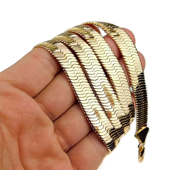 14K Gold Plated Herringbone Chain Necklace 30 x 7mm Bling Cartel Admin Necklaces 14K Gold Plated Herringbone Chain Necklace 30 x 7mm Bling Cartel Admin Necklaces