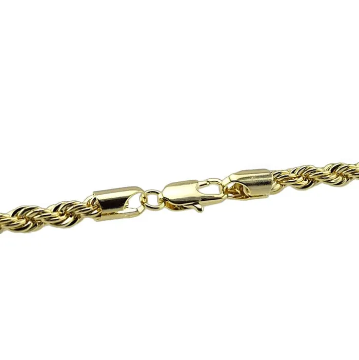 14K Gold Plated Rope Chain Necklace 5mm x 30 Inch Bling Cartel Necklaces