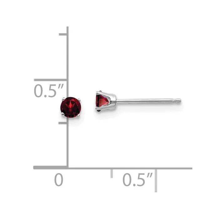14k White Gold 3mm Garnet Stud Earrings Jewelry Earrings 14k White Gold 3mm Garnet Stud Earrings Jewelry Earrings