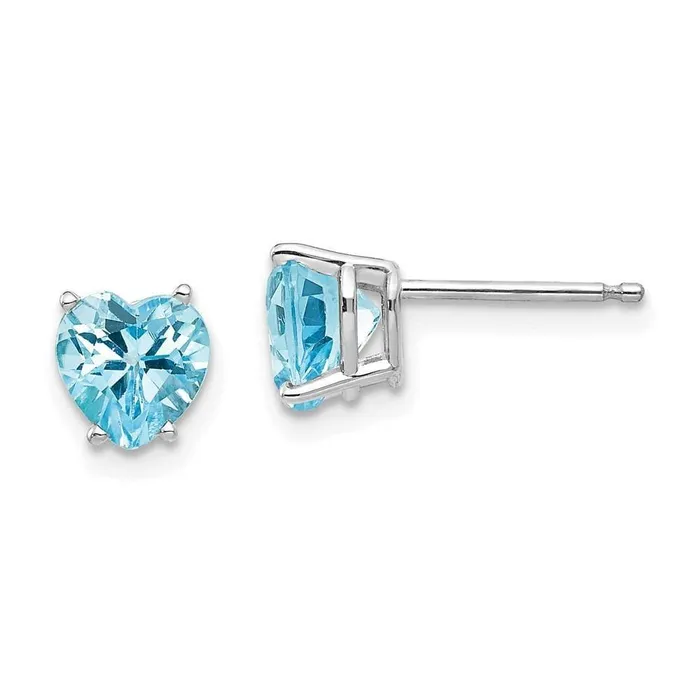 14k White Gold 6mm Heart Earring Mountings No Stones Included No Backs Jewelry Earrings 14k White Gold 6mm Heart Earring Mountings No Stones Included No Backs Jewelry Earrings