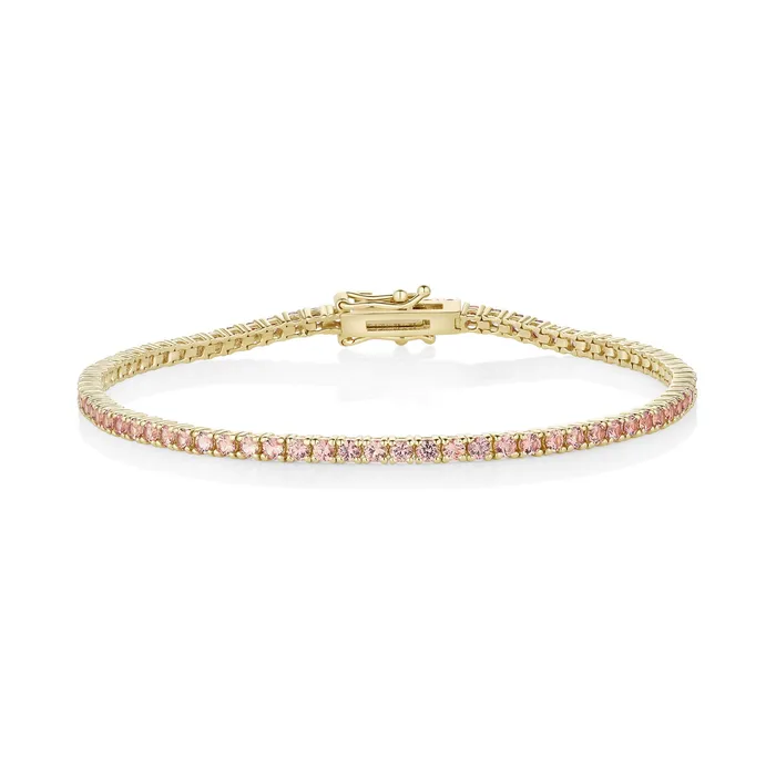 291tcw Orange Sapphire Tennis Bracelet Marrow Fine Bracelets