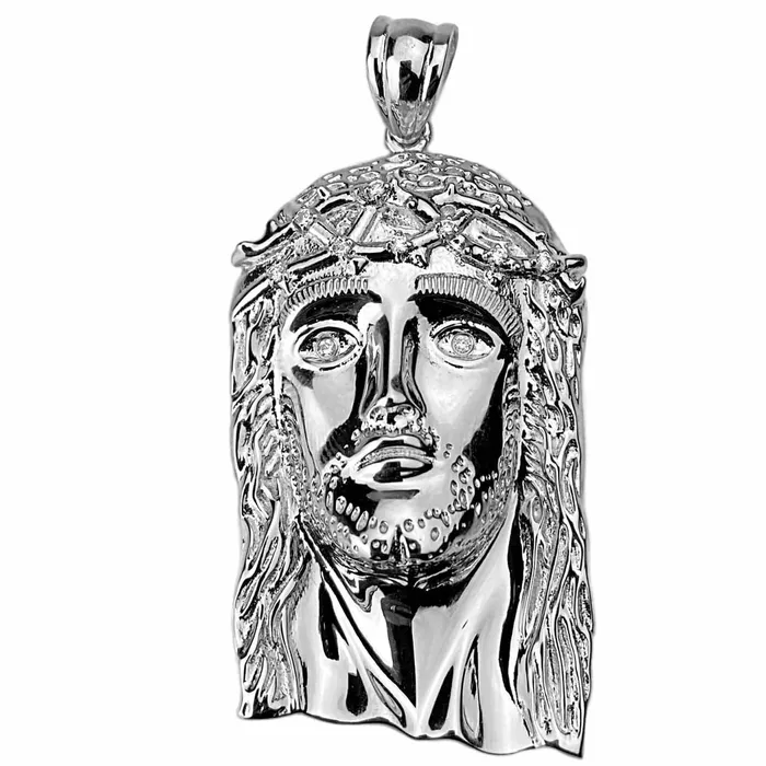 925 Sterling Silver Real VS Diamonds Jesus Head Pendant Medium SZ 175 Bling Cartel Admin Necklaces 925 Sterling Silver Real VS Diamonds Jesus Head Pendant Medium SZ 175 Bling Cartel Admin Necklaces