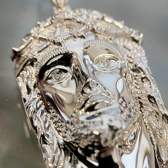 925 Sterling Silver Real VS Diamonds Jesus Head Pendant Medium SZ 175 Bling Cartel Admin Necklaces