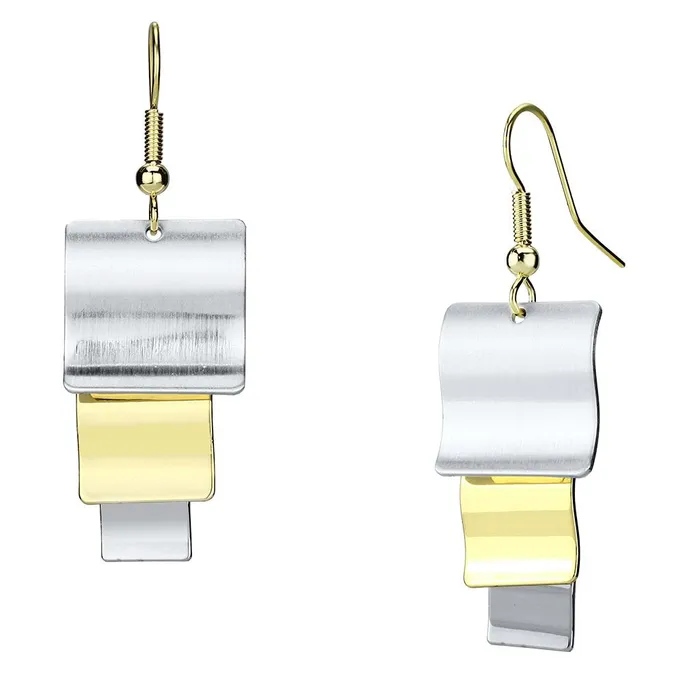 Alamode Earrings LO2654 GoldRhodium Iron Earrings with No Stone