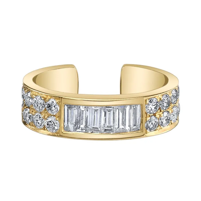 anitako Earrings BAGUETTE AND ROUND DIAMOND EAR CUFF