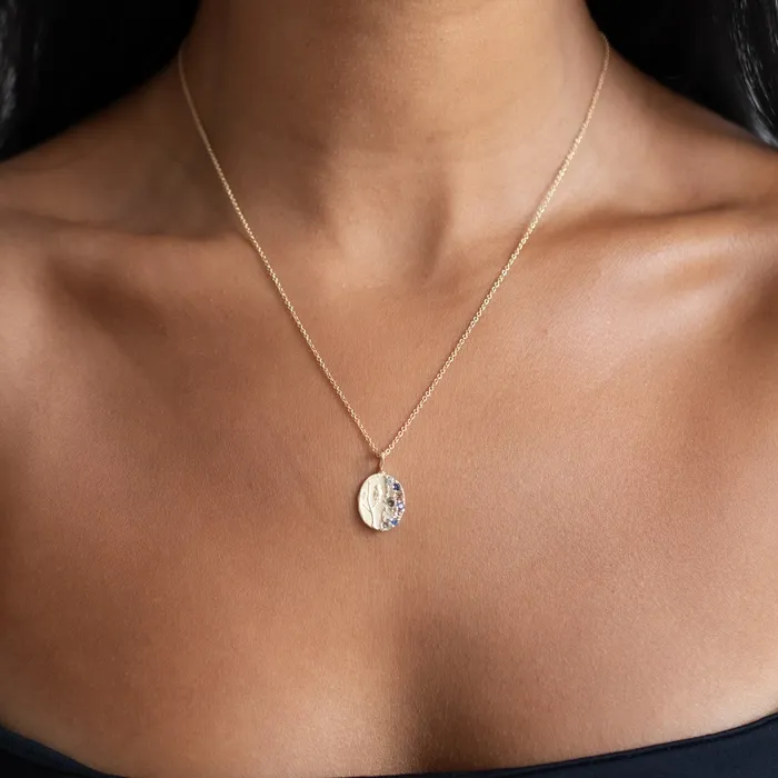 Atelier Narce Necklaces Sapphire Diamond Owl Necklace