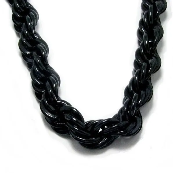 Black Rope Chain Necklace 10MM Thick 30 Inch Bling Cartel Admin Necklaces