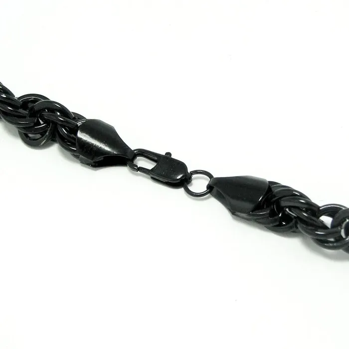 Black Rope Chain Necklace 10MM Thick 30 Inch Bling Cartel Admin Necklaces