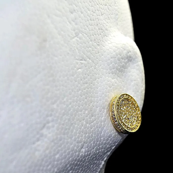 Bling Cartel Admin Earrings Round 19MM Gold Finish Screw Back Bling Earrings