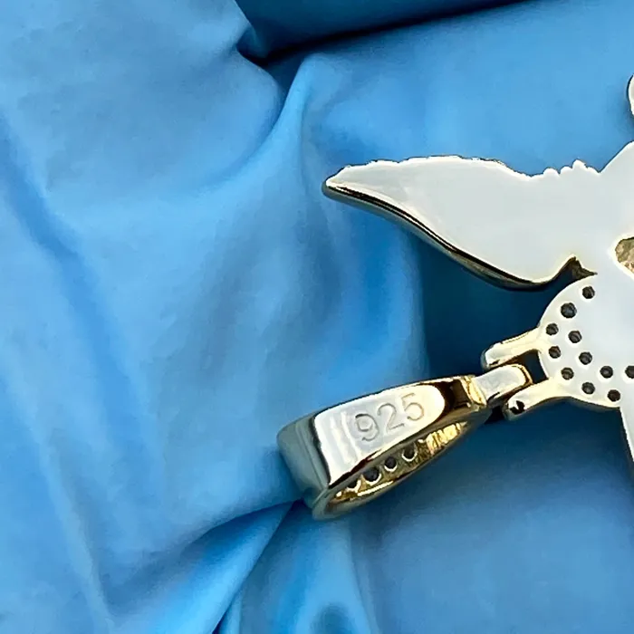 Bling Cartel Necklaces 14K Gold Plated 925 Sterling Silver St Saint Michael Archangel Pendant