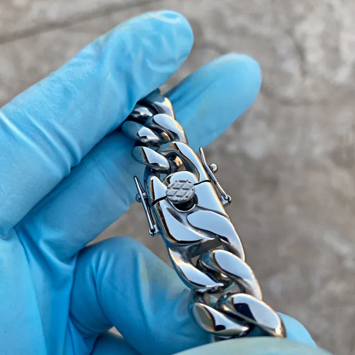 Bling Cartel Necklaces 316L Stainless Steel Chain Miami Cuban Link Necklace 30 x 14MM