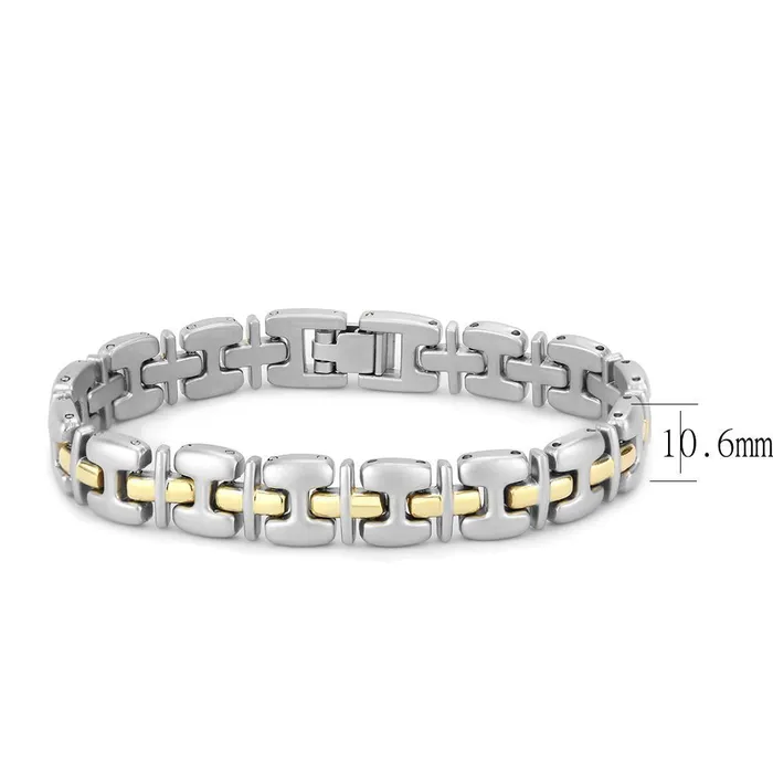 Bracelets Alamode LO4739 GoldRhodium White Metal Bracelet with No Stone