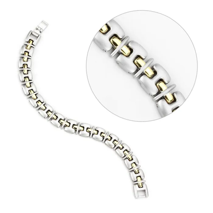 Bracelets Alamode LO4739 GoldRhodium White Metal Bracelet with No Stone