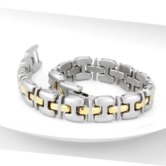 Bracelets Alamode LO4739 GoldRhodium White Metal Bracelet with No Stone