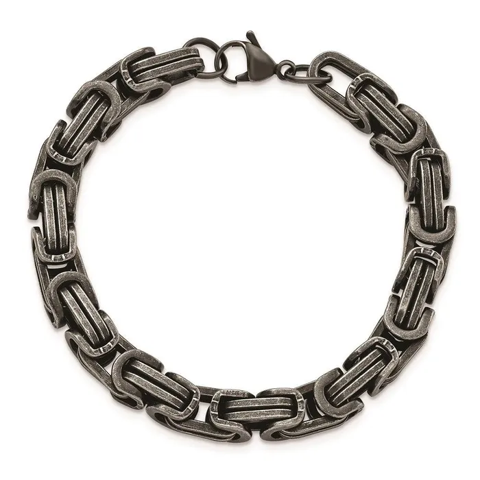 Bracelets Chisel Stainless Steel Antiqued White Bronze Plated 85mm 85in Bracelet Bracelets Chisel Stainless Steel Antiqued White Bronze Plated 85mm 85in Bracelet