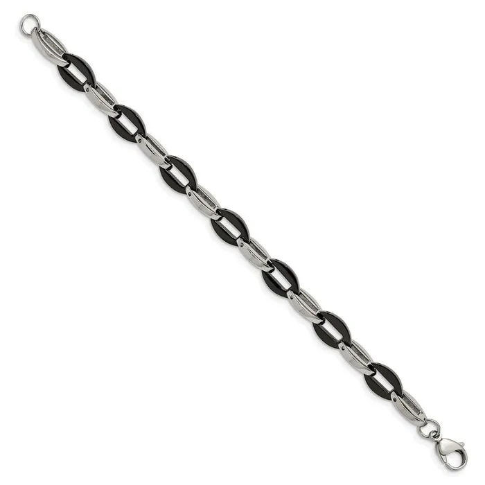 Bracelets Chisel Stainless Steel Black IP plated Fancy 75in Bracelet Bracelets Chisel Stainless Steel Black IP plated Fancy 75in Bracelet