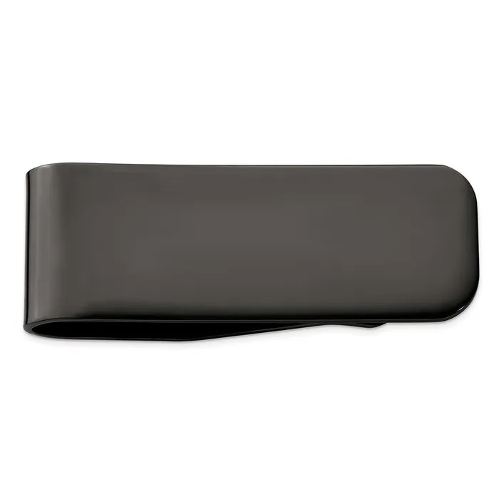Bracelets Chisel Stainless Steel Polished Black IPplated Money Clip