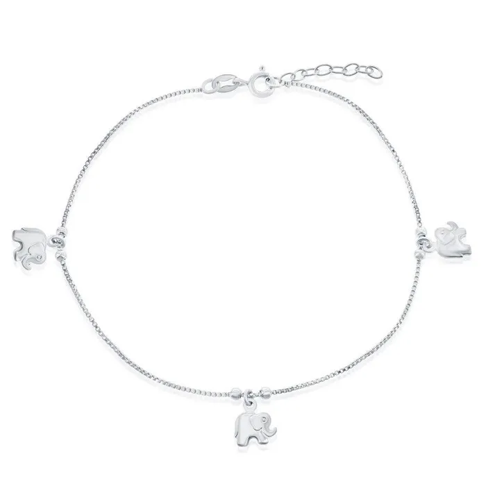 Bracelets Classic Sterling Silver Beads with Elephant Charms Anklet Bracelet Bracelets Classic Sterling Silver Beads with Elephant Charms Anklet Bracelet