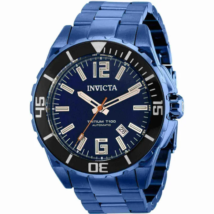 Bracelets Invicta Invicta Mens Automatic Watch Pro Diver Blue Dial Stainless Steel Bracelet 39420