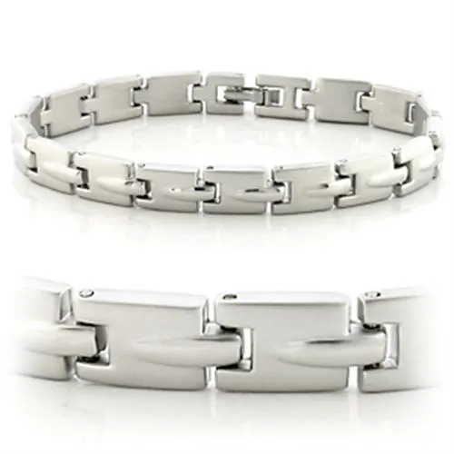 Bracelets LO606 Matte Rhodium Rhodium White Metal Bracelet with No Stone Alamode Bracelets LO606 Matte Rhodium Rhodium White Metal Bracelet with No Stone Alamode