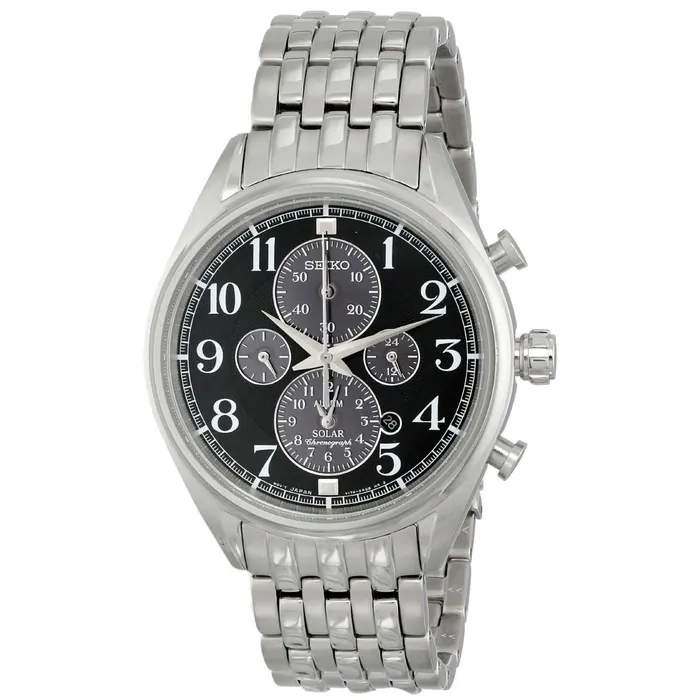 Bracelets Seiko SSC207 Mens Solar Chronograph Black Dial Steel Bracelet Alarm Watch Seiko Bracelets Seiko SSC207 Mens Solar Chronograph Black Dial Steel Bracelet Alarm Watch Seiko