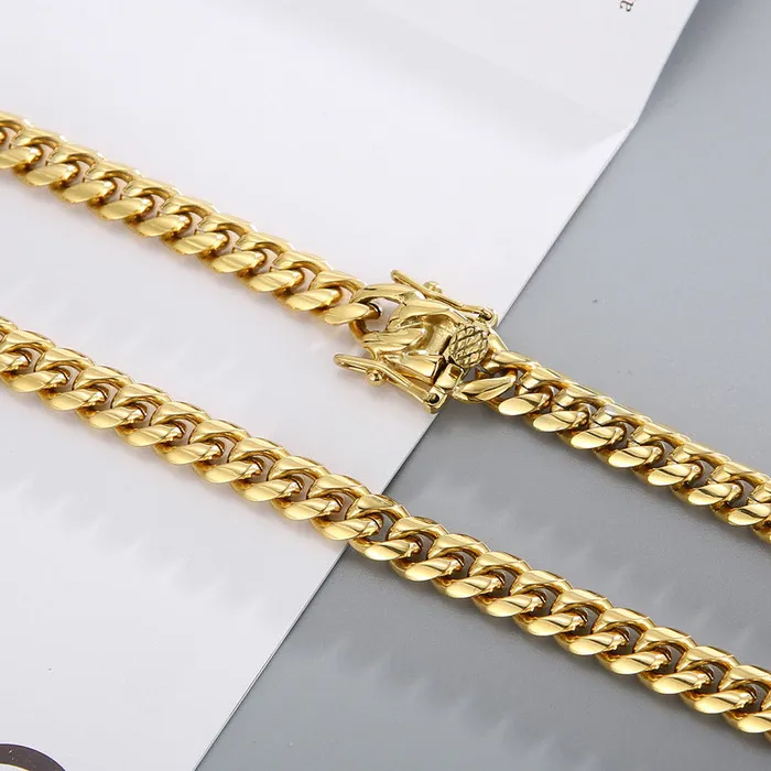 Bracelets VVS Jewelry 10mm Stainless Steel Cuban Chain