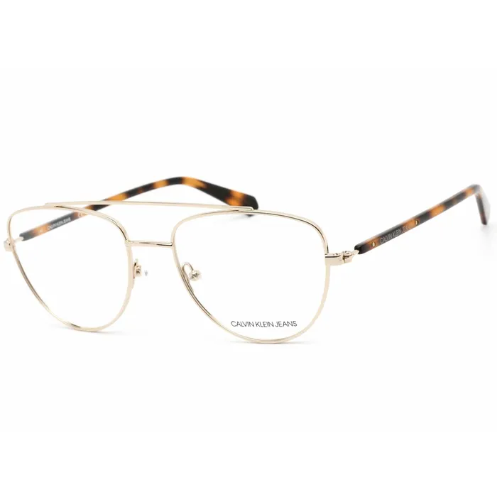 Calvin Klein Jeans PreStyled Sets Calvin Klein Jeans Womens Eyeglasses Gold Aviator Frame Clear Lens CKJ19308 717 Calvin Klein Jeans PreStyled Sets Calvin Klein Jeans Womens Eyeglasses Gold Aviator Frame Clear Lens CKJ19308 717