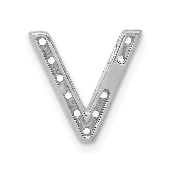 Charm Necklaces 14k White Gold Diamond Initial V Charm Jewelry Charm Necklaces 14k White Gold Diamond Initial V Charm Jewelry