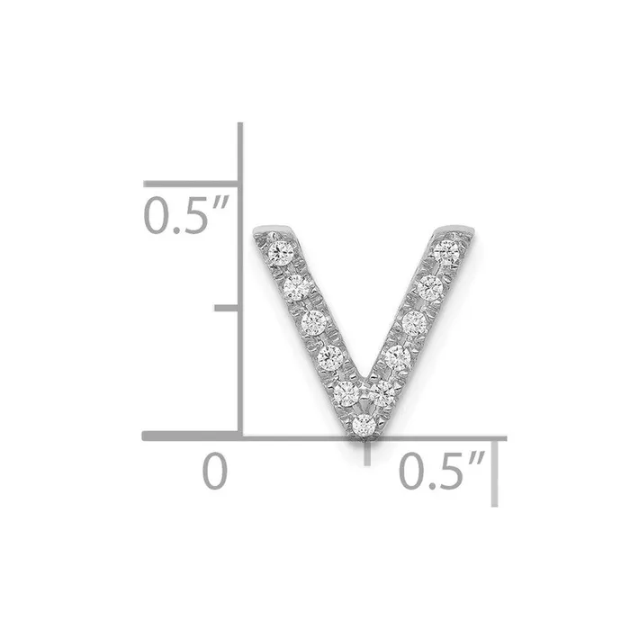 Charm Necklaces 14k White Gold Diamond Initial V Charm Jewelry Charm Necklaces 14k White Gold Diamond Initial V Charm Jewelry