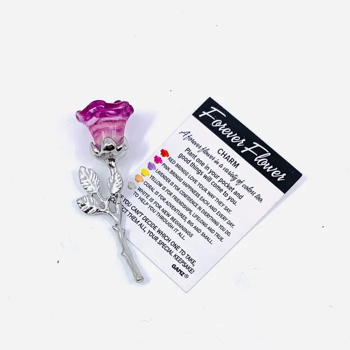 Charm Necklaces The Forever Flower Pocket Charm 130 Lavender Confidence GANZ