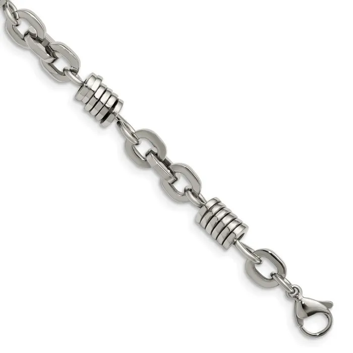 Chisel Bracelets Stainless Steel Polished 9in Bracelet
