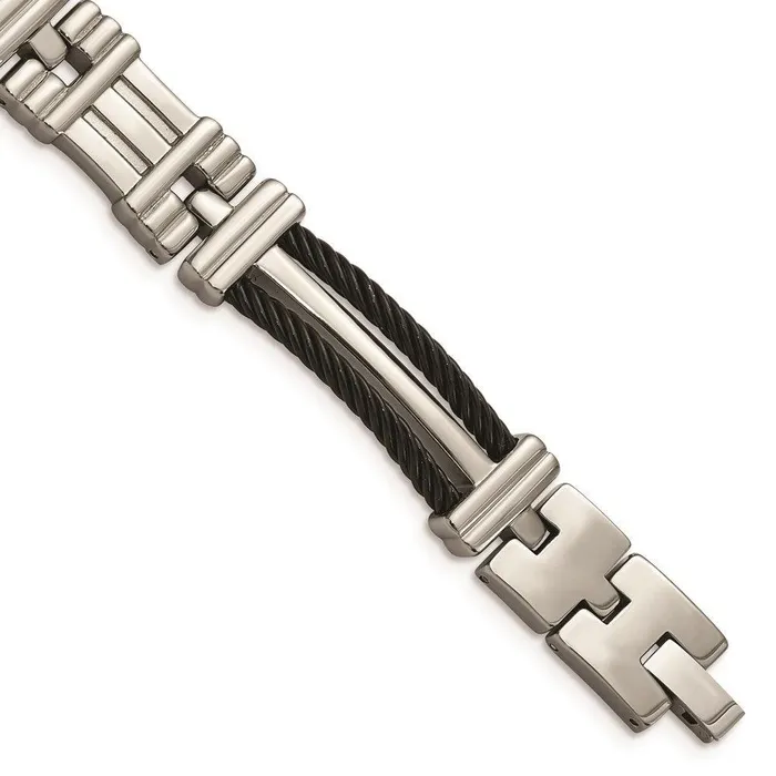 Chisel Bracelets Titanium Black Plated 85in Bracelet