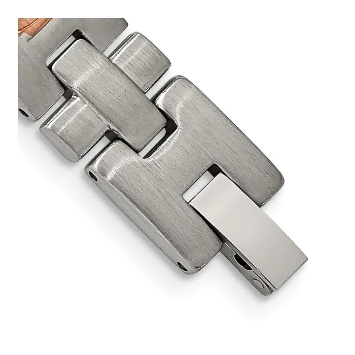 Chisel Stainless Steel Brushed Rose IPplated w CZ 85in Bracelet Bracelets Chisel Stainless Steel Brushed Rose IPplated w CZ 85in Bracelet Bracelets
