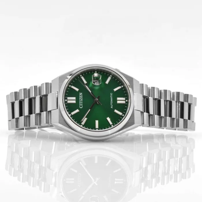 Citizen Bracelets Citizen Mens Watch Tsuyosa Date Display Green Dial Steel Bracelet NJ015056X Citizen Bracelets Citizen Mens Watch Tsuyosa Date Display Green Dial Steel Bracelet NJ015056X