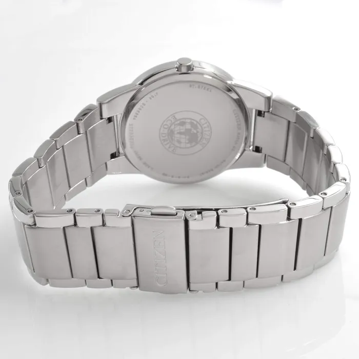 Citizen Mens Stainless Steel Watch Axiom EcoDrive Black Dial AU106051E Citizen Bracelets