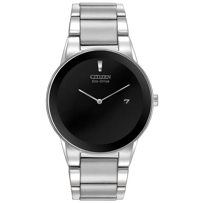 Citizen Mens Stainless Steel Watch Axiom EcoDrive Black Dial AU106051E Citizen Bracelets