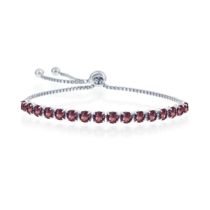 Classic Bracelets Sterling Silver 4mm Burgundy January Swarovski Element Bracelet Classic Bracelets Sterling Silver 4mm Burgundy January Swarovski Element Bracelet
