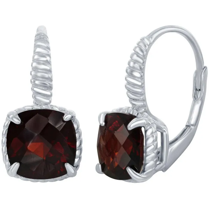 Classic Classic Womens Earrings Sterling Silver Four Prong Garnet Gemstone Square D6960 Earrings Classic Classic Womens Earrings Sterling Silver Four Prong Garnet Gemstone Square D6960 Earrings