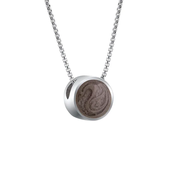 closebymejewelry Necklaces 8mm Sliding Solitaire Cremation Necklace in 14K White Gold