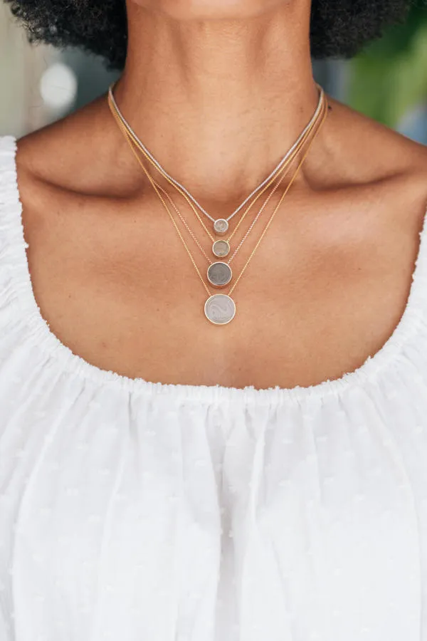closebymejewelry Necklaces 8mm Sliding Solitaire Cremation Necklace in 14K White Gold