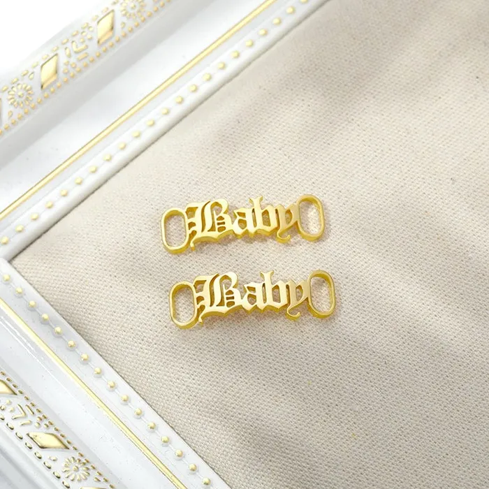 Custom Name Shoe Buckles Shoelace Decoration Charm 2pack set VVS Jewelry Charm Necklaces