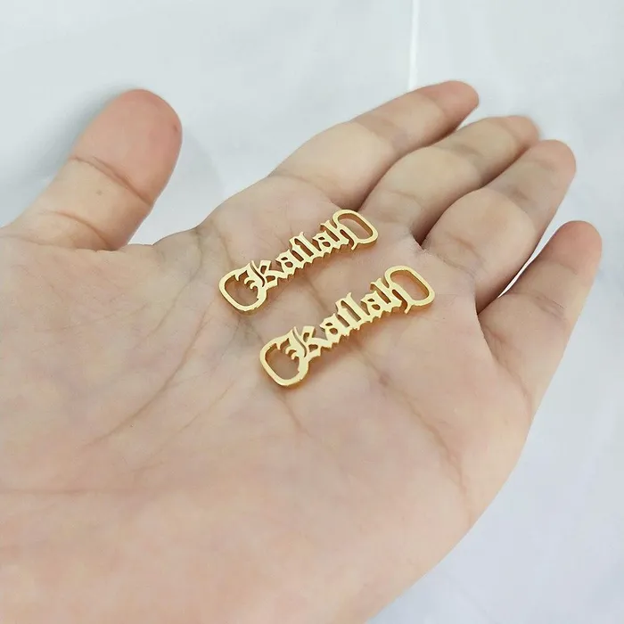 Custom Name Shoe Buckles Shoelace Decoration Charm 2pack set VVS Jewelry Charm Necklaces