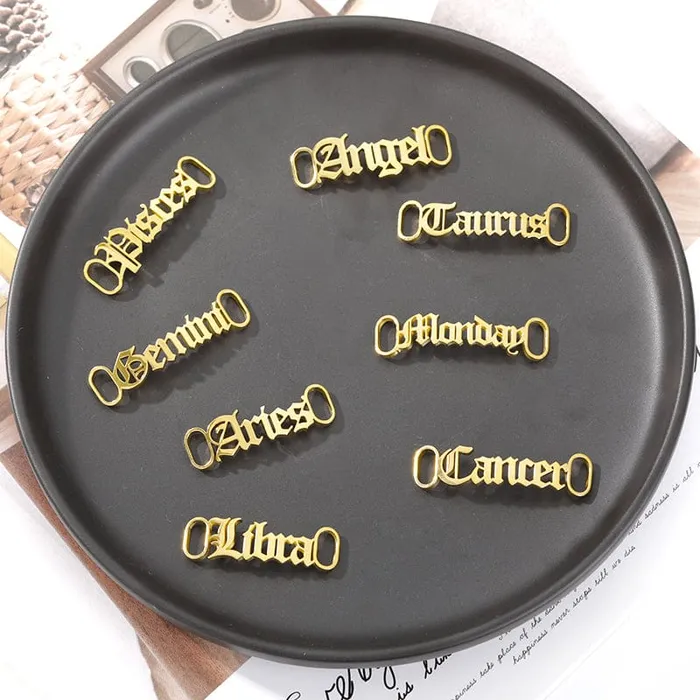 Custom Name Shoe Buckles Shoelace Decoration Charm 2pack set VVS Jewelry Charm Necklaces